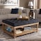 Baxton Studio Lindsey Charcoal Upholstered and Greywashed Wood Cocktail Ottoman 164-10652 - alternate 3